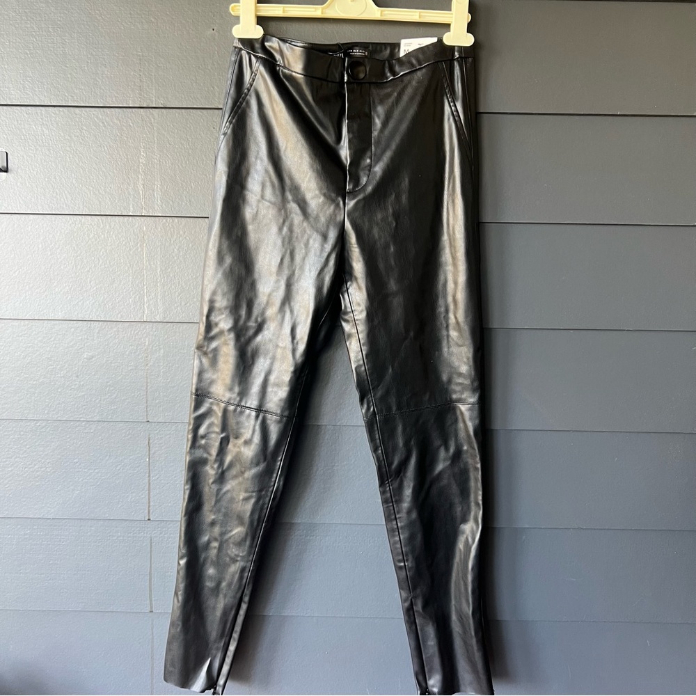 ZARA High rise leather leggings.
